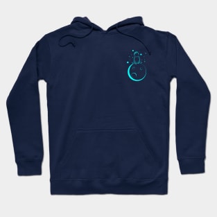 Cyan Astronaut Sitting On The Moon Hoodie